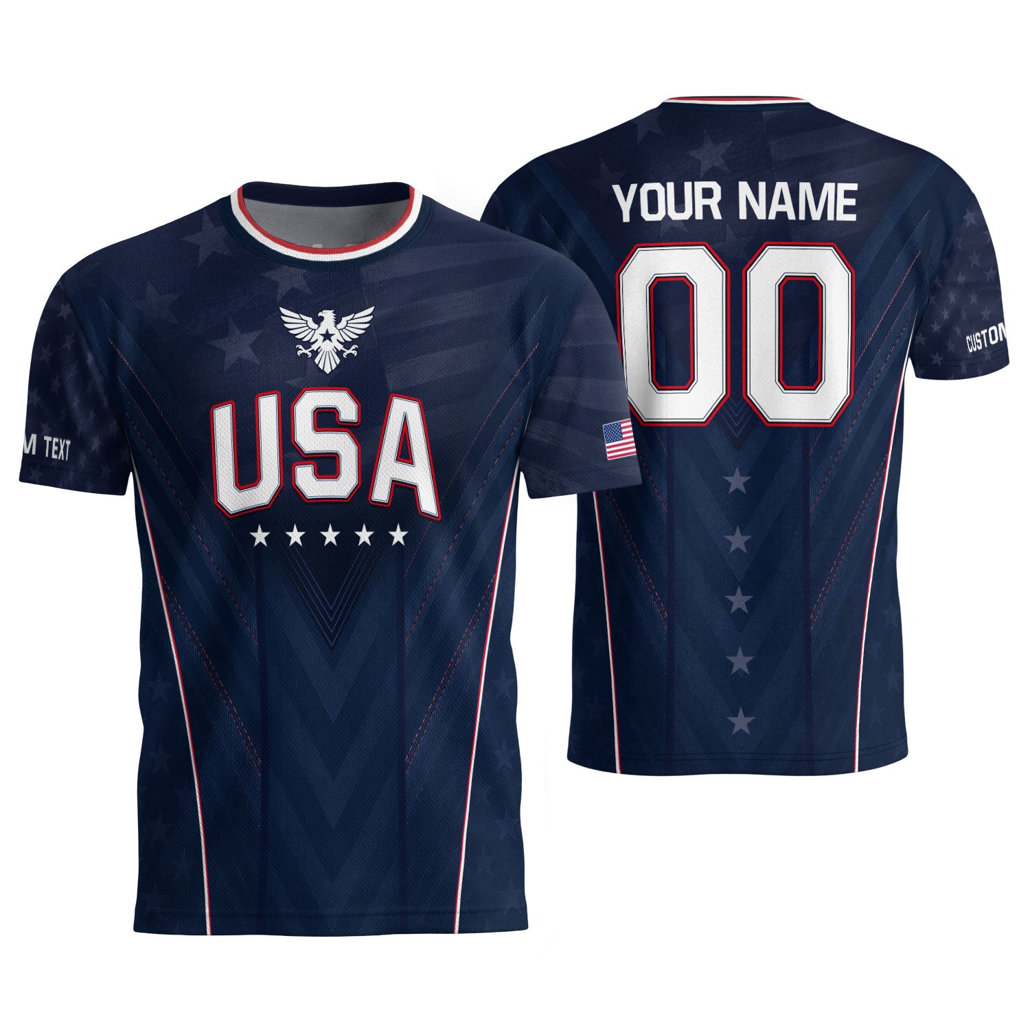 USA Soccer Jersey Men Navy Blue Athletic Name Number Football Shirt