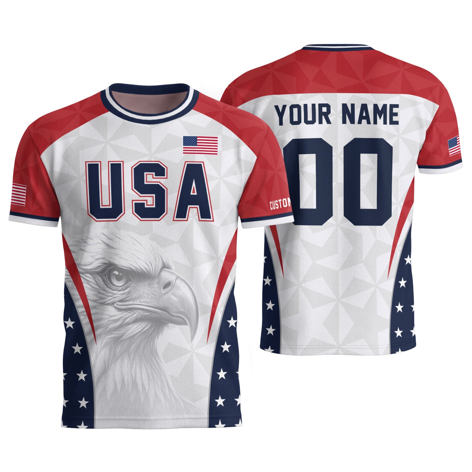 USA Soccer Jersey White Personalized American Football Shirt Eagle Pattern Team Men