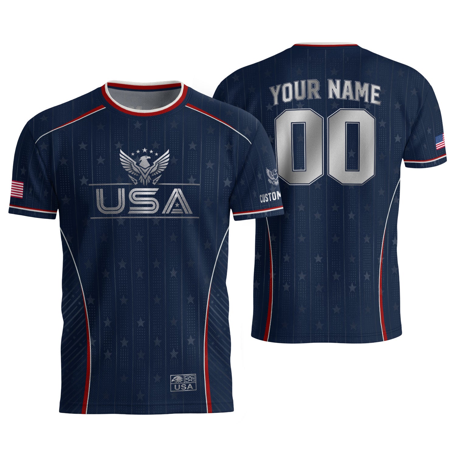 Adult USA Soccer Jersey Personalized American Eagle Patriotic Team Football Shirt