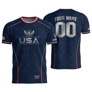 Adult USA Soccer Jersey Personalized American Eagle Patriotic Team Football Shirt - Rust Field Wear