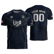 Custom Adult USA Soccer Jersey - Personalized Name & Number Patriotic Sports Team Shirt - Rust Field Wear