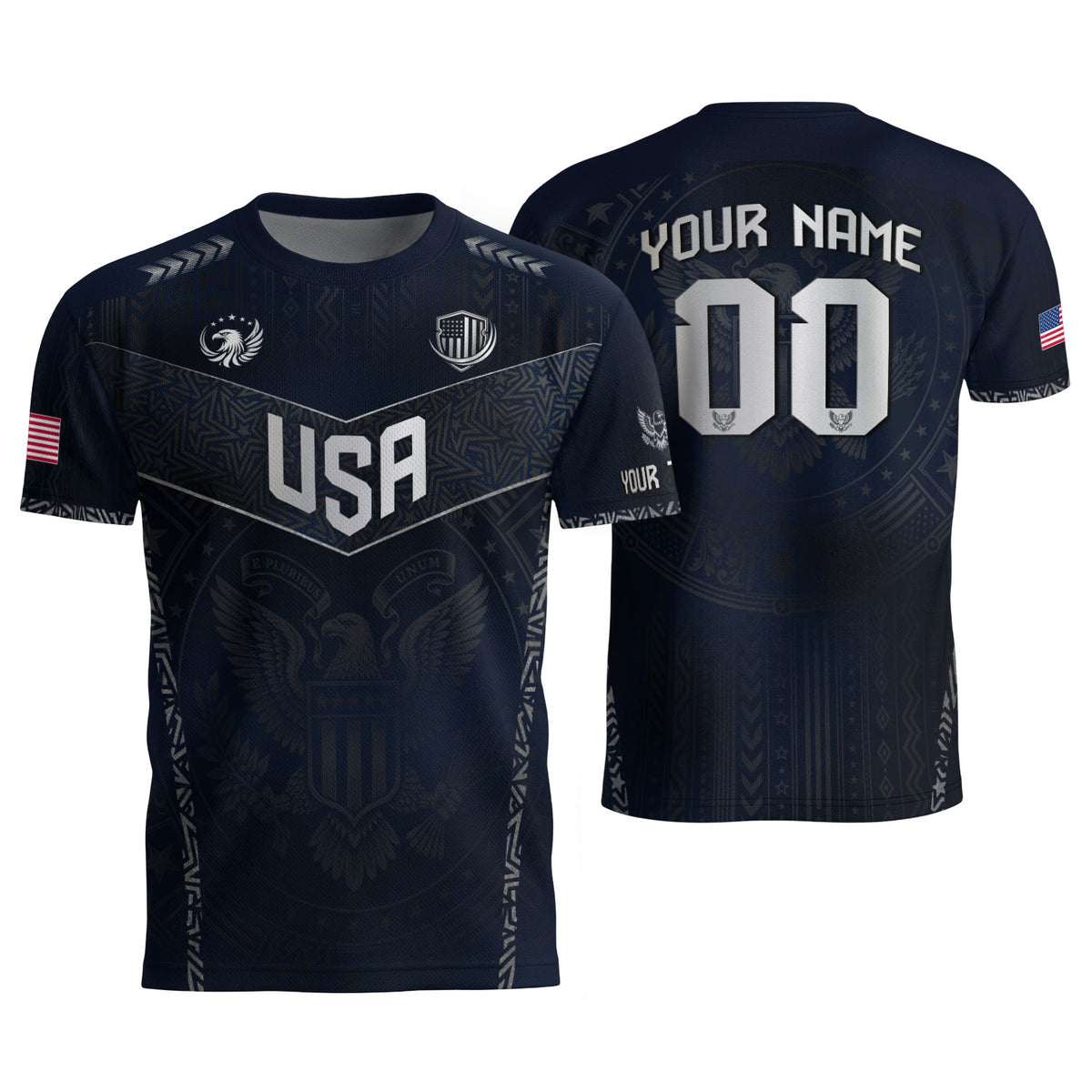 Custom Adult USA Soccer Jersey - Personalized Name & Number Patriotic Sports Team Shirt - Rust Field Wear