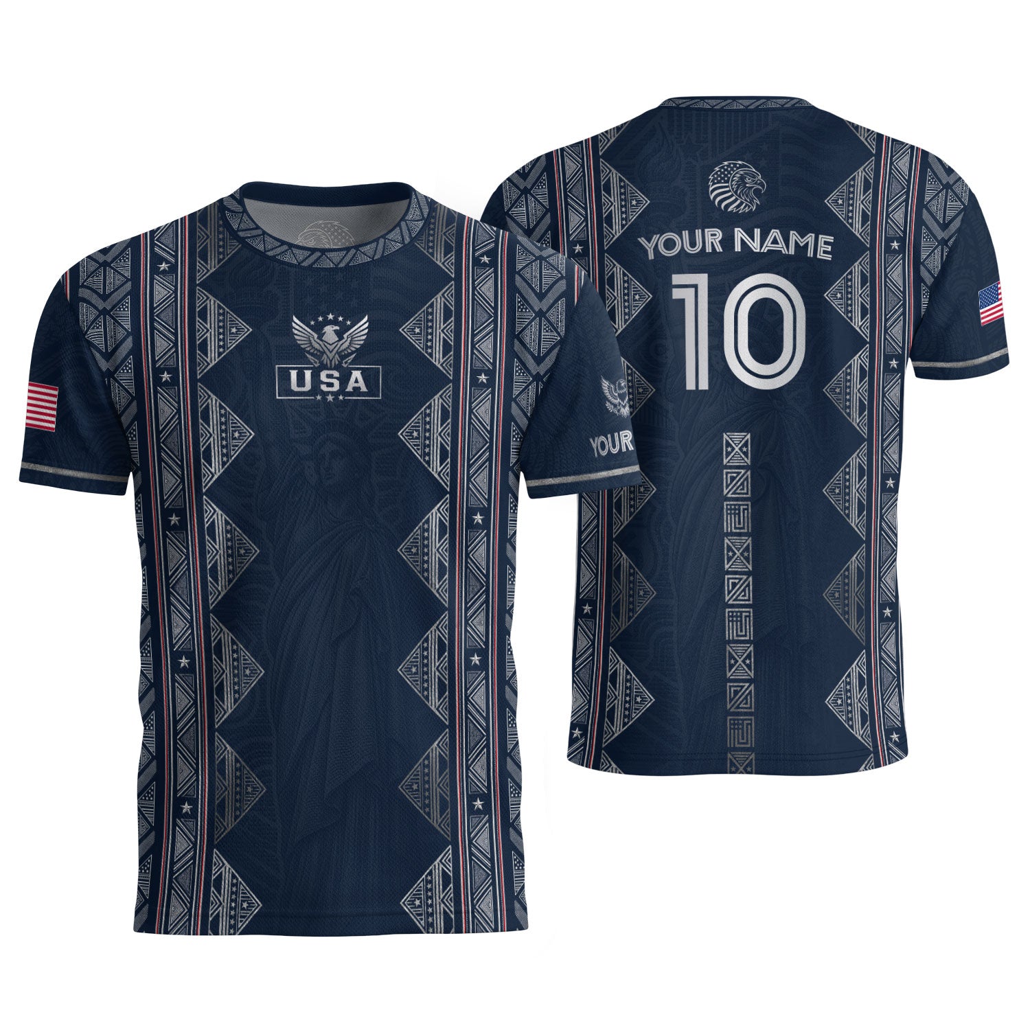 Personalized USA Soccer Jersey Adult Custom Name Number Patriotic Sports Team Uniform