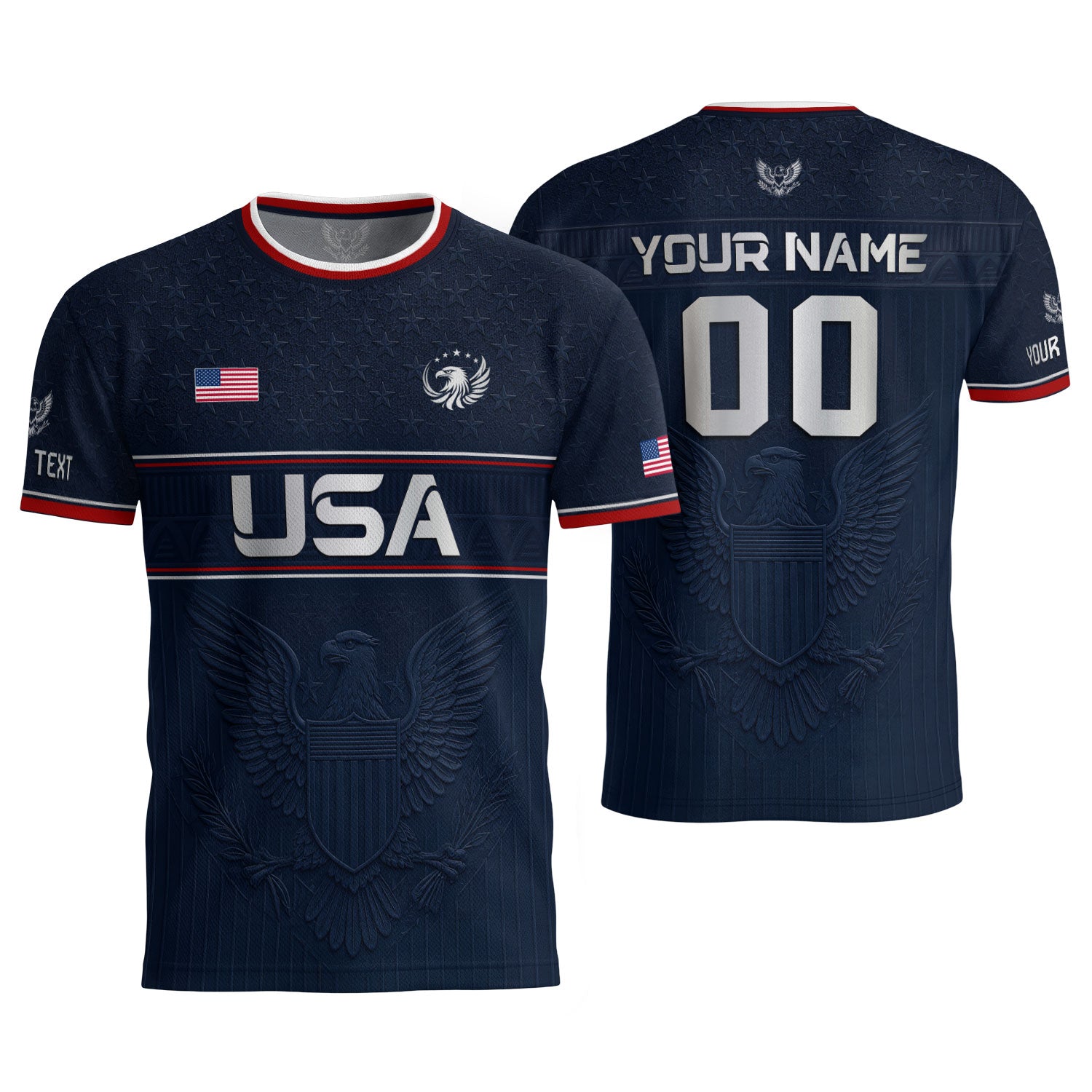 Adult Custom USA Soccer Jersey Personalize Name Number Patriotic Graphic Team Shirt