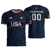 Adult Custom USA Soccer Jersey Personalize Name Number Patriotic Graphic Team Shirt - Rust Field Wear