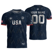 Personalized Patriotic USA Soccer Shirt Custom Adult Name Number Graphic Team Uniform - Rust Field Wear