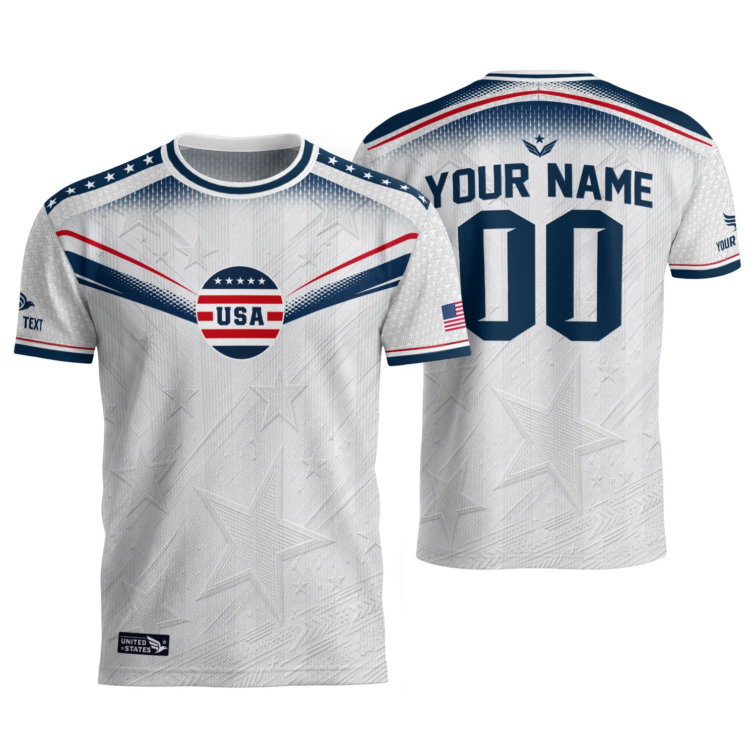 Personalized USA White Soccer Jersey - Custom Name & Number Patriotic Sports Gear