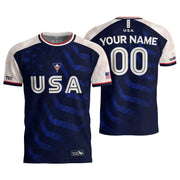 Custom Dark Blue USA Soccer Jersey - Personalized Name & Number American Sports Gear