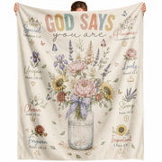 Christian Blanket for Women, Bible Verse Throw Blanket - Floral Butterfly Faith Design - Rust Field Wear
