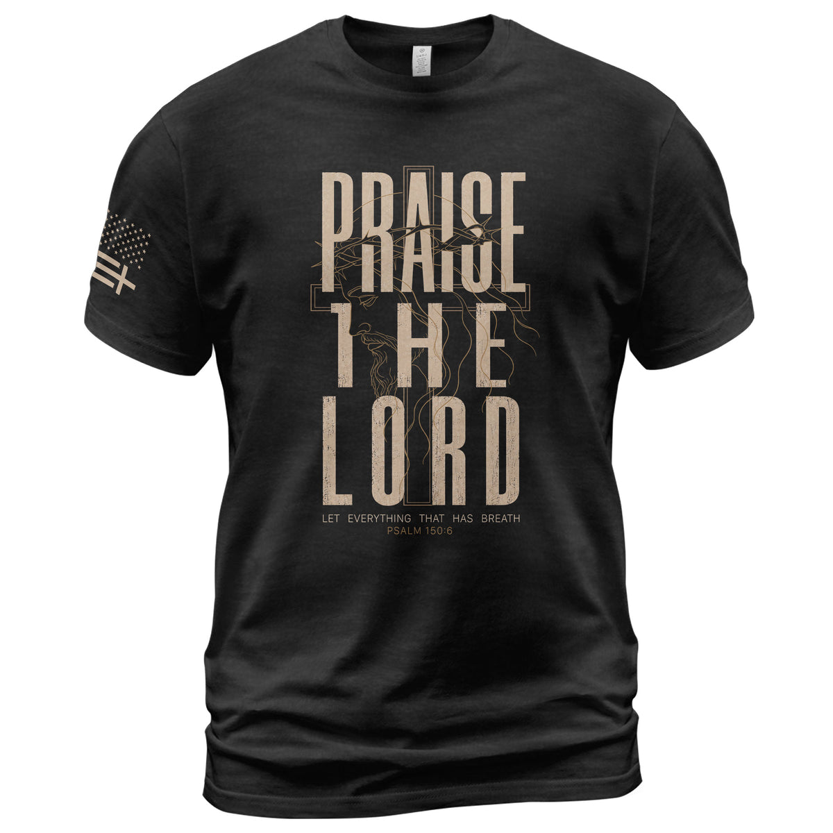 Praise The Lord Psalm 150 6 Jesus Portrait Graphic Christian T Shirt Apparel Men - Rust Field Wear