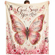 Christian Blanket for Women, Bible Verse Throw Blanket - Christian Floral Encouragement Design - Rust Field Wear