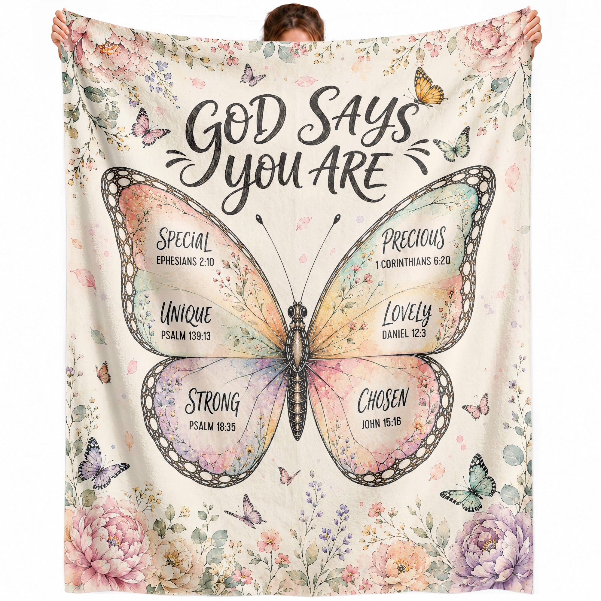 Christian Blanket for Women, Bible Verse Throw Blanket - Scripture Floral Comfort Design