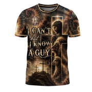Christian Tee Shirts - I Cant But I Know A Guy Jesus Lamb Lion Cross Christian Graphic, Christian Shirts for Men - Rust Field Wear