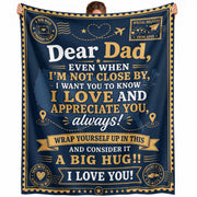 Gift for Dad Blanket Long Distance Hug Throw Blanket Father's Day Gift Daughter Son - Rust Field Wear
