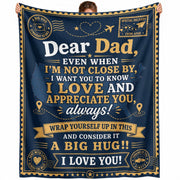Gift for Dad Blanket Long Distance Hug Throw Blanket Father's Day Gift Daughter Son - Rust Field Wear