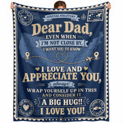 Dad Blanket Gift Long Distance Hug Throw Blanket Gifts for Dad from Daughter Son - Rust Field Wear