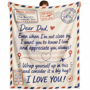 Dad Blanket Gift Long Distance Hug Fleece Throw Blanket Father's Day Present Son - Rust Field Wear