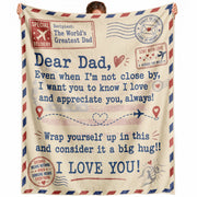 Dad Blanket Gift Long Distance Hug Throw Blanket Coast to Coast Love Gifts for Dad - Rust Field Wear