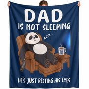 Dad Is Not Sleeping Panda Funny Gift Throw Blanket For Father Day Home Decor Apparel - Rust Field Wear