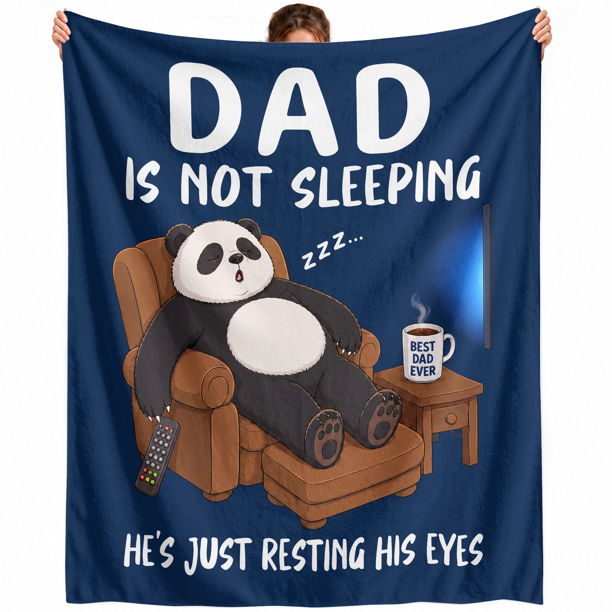Dad Is Not Sleeping Panda Funny Gift Throw Blanket For Father Day Home Decor Apparel - Rust Field Wear