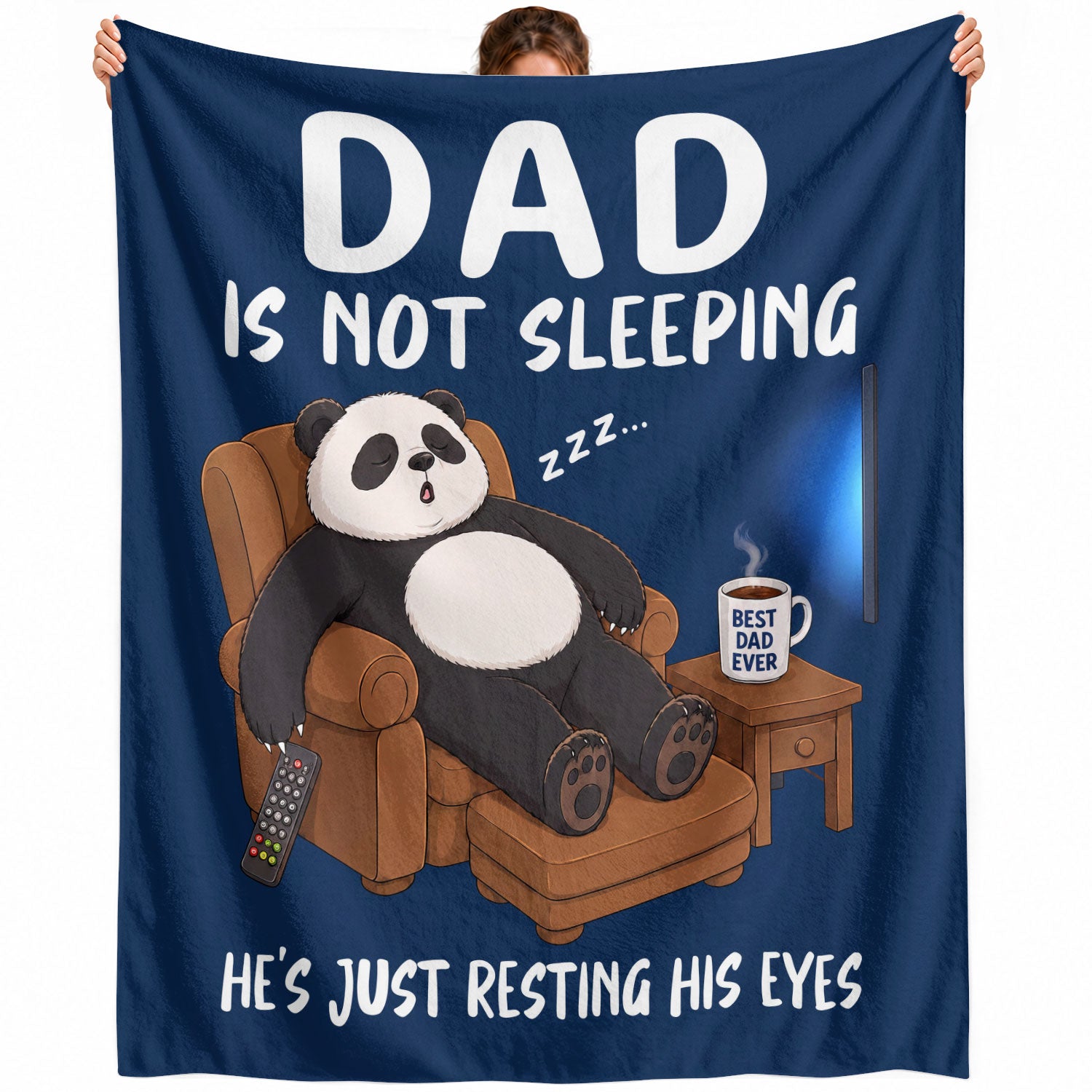 Dad Is Not Sleeping Panda Funny Gift Throw Blanket For Father Day Home Decor Apparel