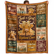 Just A Girl Who Loves Highland Cows Farm Animal Throw Blanket Cute Cozy Gift Idea