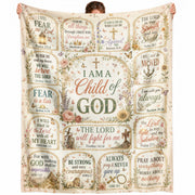 I Am A Child Of God Blanket Floral Christian Bible Verse Throw Cozy Religious Scripture