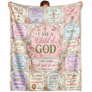 I Am A Child Of God Blanket Pink Bible Verse Throw Cozy Christian Scripture Faith Gift