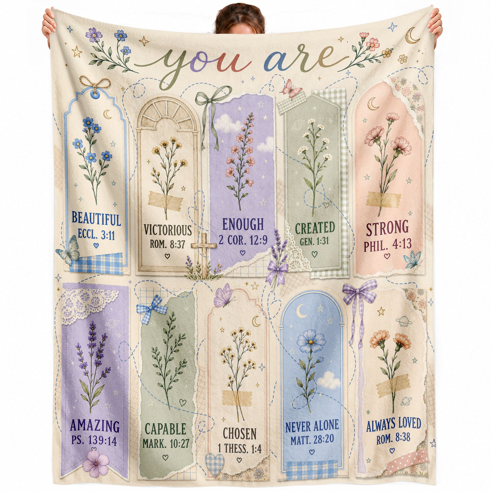 Bible Verse Blanket You Are Christian Affirmations Floral Throw Blanket Scripture Gift