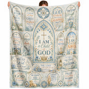 I Am A Child Of God Blanket Blue Floral Christian Bible Verse Religious Scripture Gift