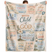 I Am A Child Of God Blanket Floral Scrapbook Christian Bible Verse Scripture Decor Gift
