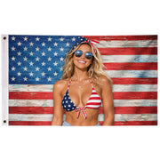 Custom American Flag with Photo Personalized Rustic Wood Picture Flag USA Decor Gift - Rust Field Wear