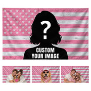 Pink Rustic Wood Photo Display Pink American Flag Custom, Pink Flag Custom, Custom Flag with Picture for Home, Wall and USA Decor, Rustfield Co. - Rust Field Wear