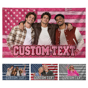 Custom Photo Flag Personalized Text American Flag Patriotic Outdoor Home Yard Decor