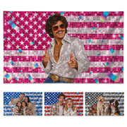 Custom Photo Flag Personalized Picture Flag Pink Glitter Patriotic Party Home Decor