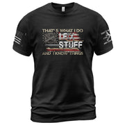 Men Gear Wrench Graphic T-Shirt I Fix Stuff And I Know Things Flag Quote Tee