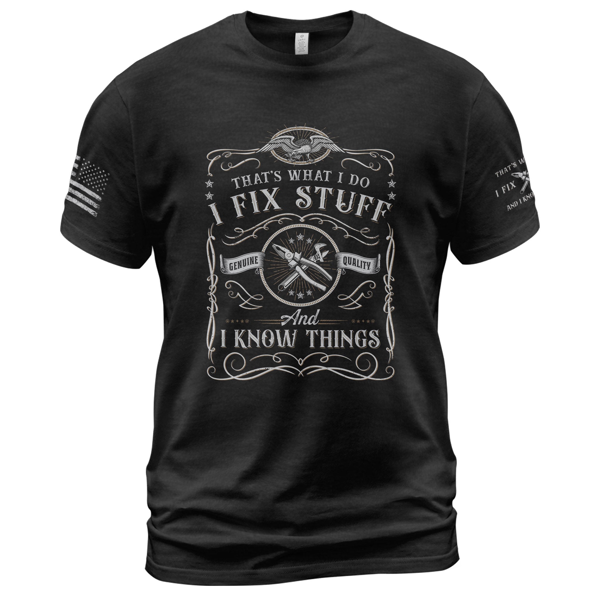 I Fix Stuff And I Know Things Genuine Quality Mechanic Men Graphic Shirt Casual Novelty