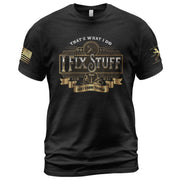 Men Ornate Label Graphic T-Shirt I Fix Stuff And I Know Things Wrench Banner Tee