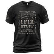 Graphic 2D Men T-Shirt I Fix Stuff And I Know Things Western Quote Eagle Print Tee