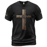 Faith Based Christian Tee Shirts, Victory in Christ God Wins Cross Design - Christian Shirts for Men - Rust Field Wear