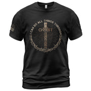 I Can Do All Things Through Christ, Christian Tee Shirts - Faith Shirts for Men - Rust Field Wear