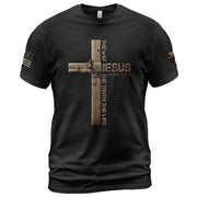 Christian Shirts for Men - Jesus Is the Way John 14:6 Cross Design, Christian Tee Shirts - Rust Field Wear
