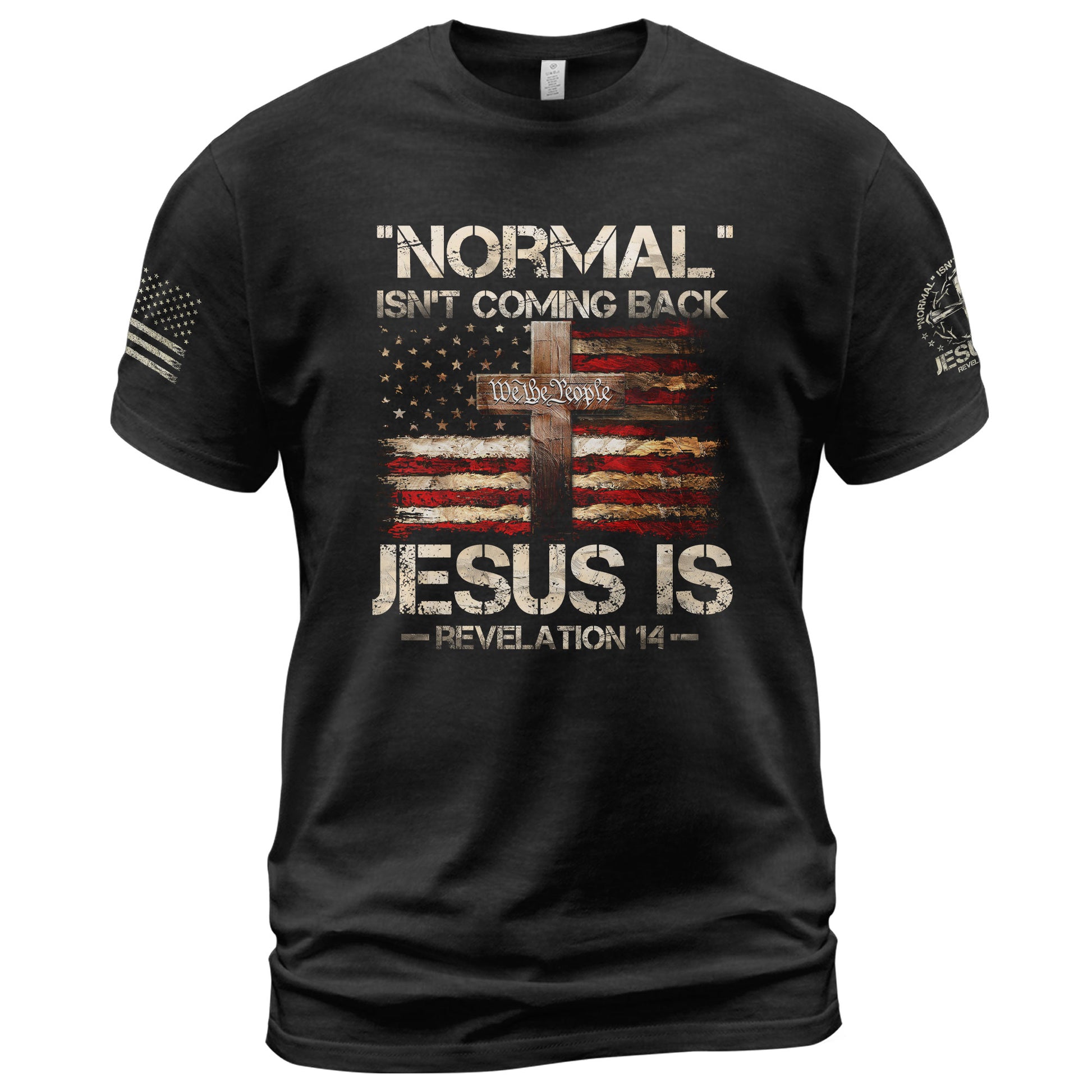 Jesus Is Coming Back Revelation 14 Faith and Patriotism - Christian Tee Shirts, Christian Shirts for Men - Rust Field Wear