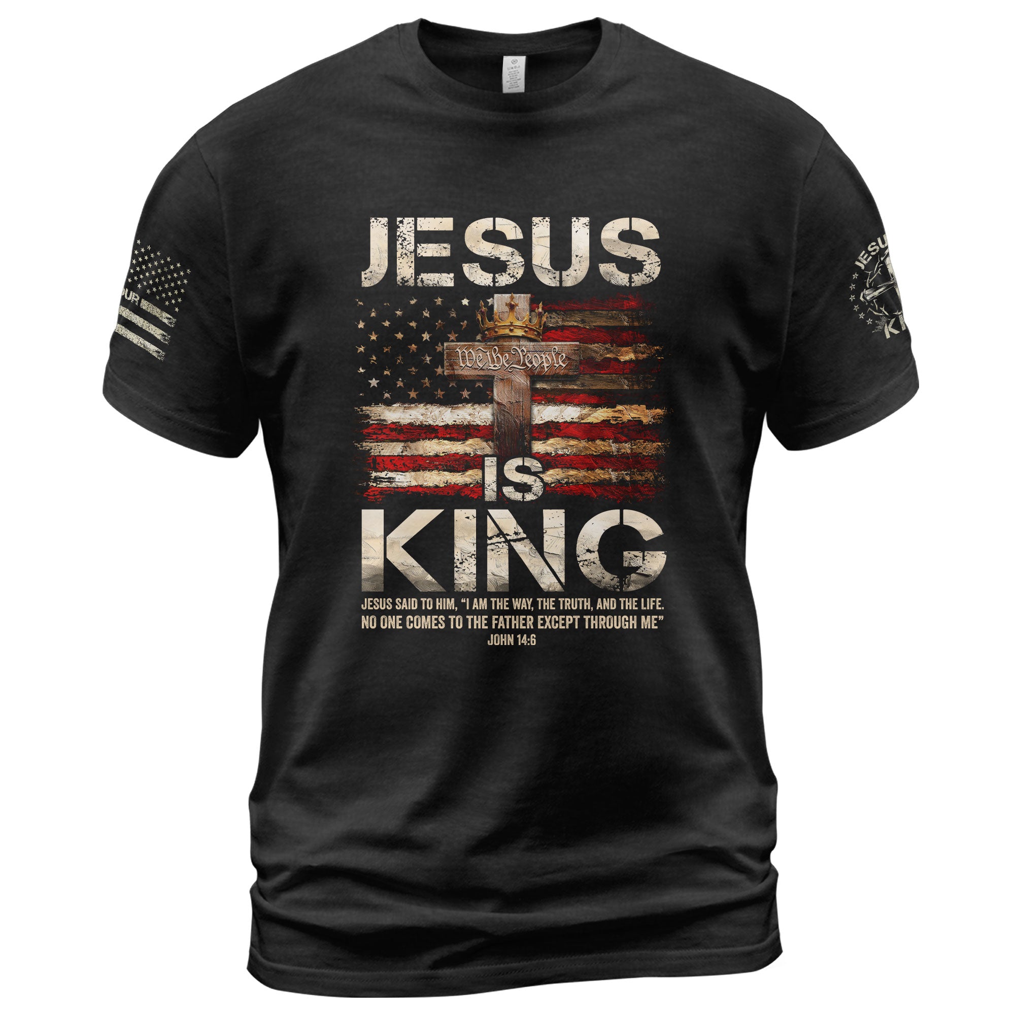 Christian Shirts for Men - Jesus Is King John 14:6, Christian Tee Shirts - Rust Field Wear