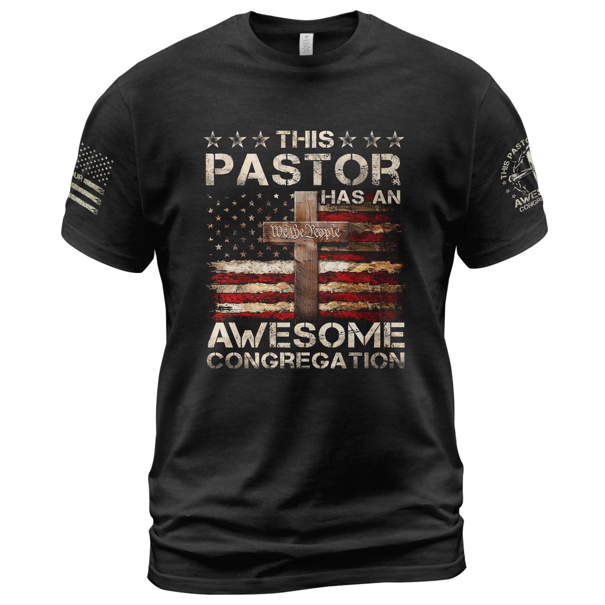 Christian Shirts for Men, Awesome Pastor A Proud Congregation's Statement of Faith - Christian Tee Shirts - Rust Field Wear