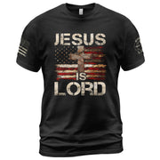 Jesus Is Lord Bold Faith and American Spirit, Christian Tee Shirts - Faith Shirts for Men - Rust Field Wear