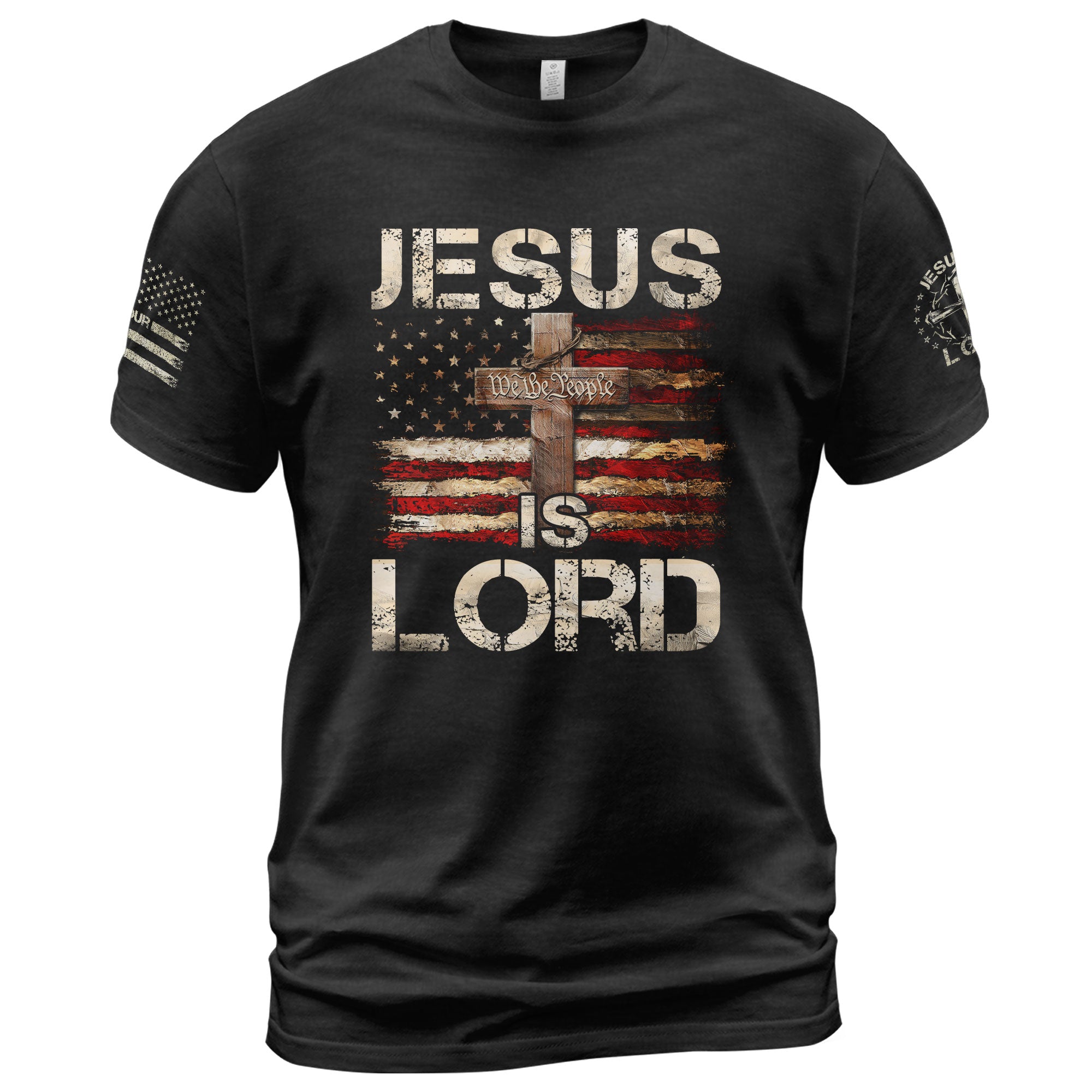 Jesus Is Lord Bold Faith and American Spirit, Christian Tee Shirts - Faith Shirts for Men - Rust Field Wear