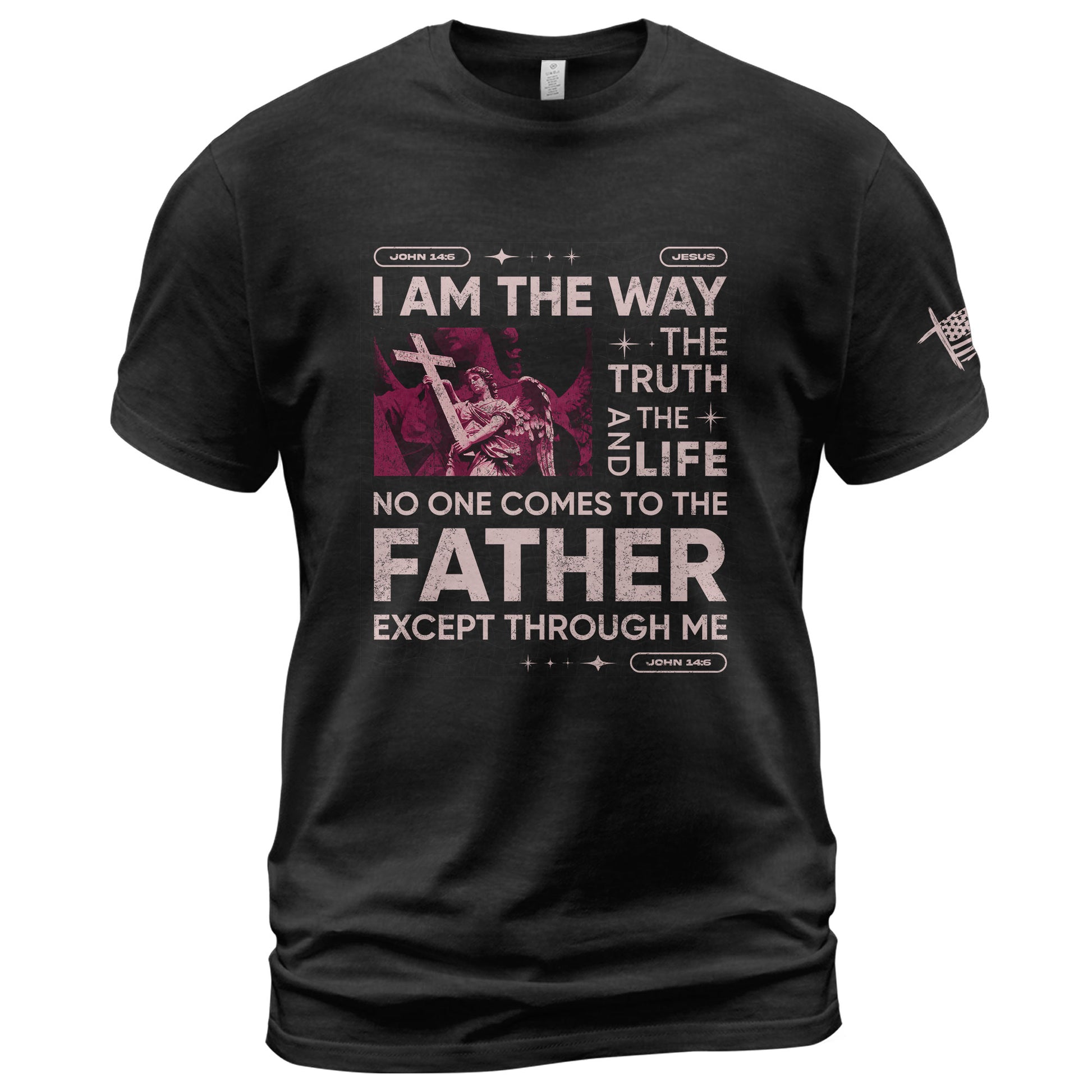 Christian Shirts for Men - I Am the Way Rose Scripture, Christian Tee Shirts - Rust Field Wear
