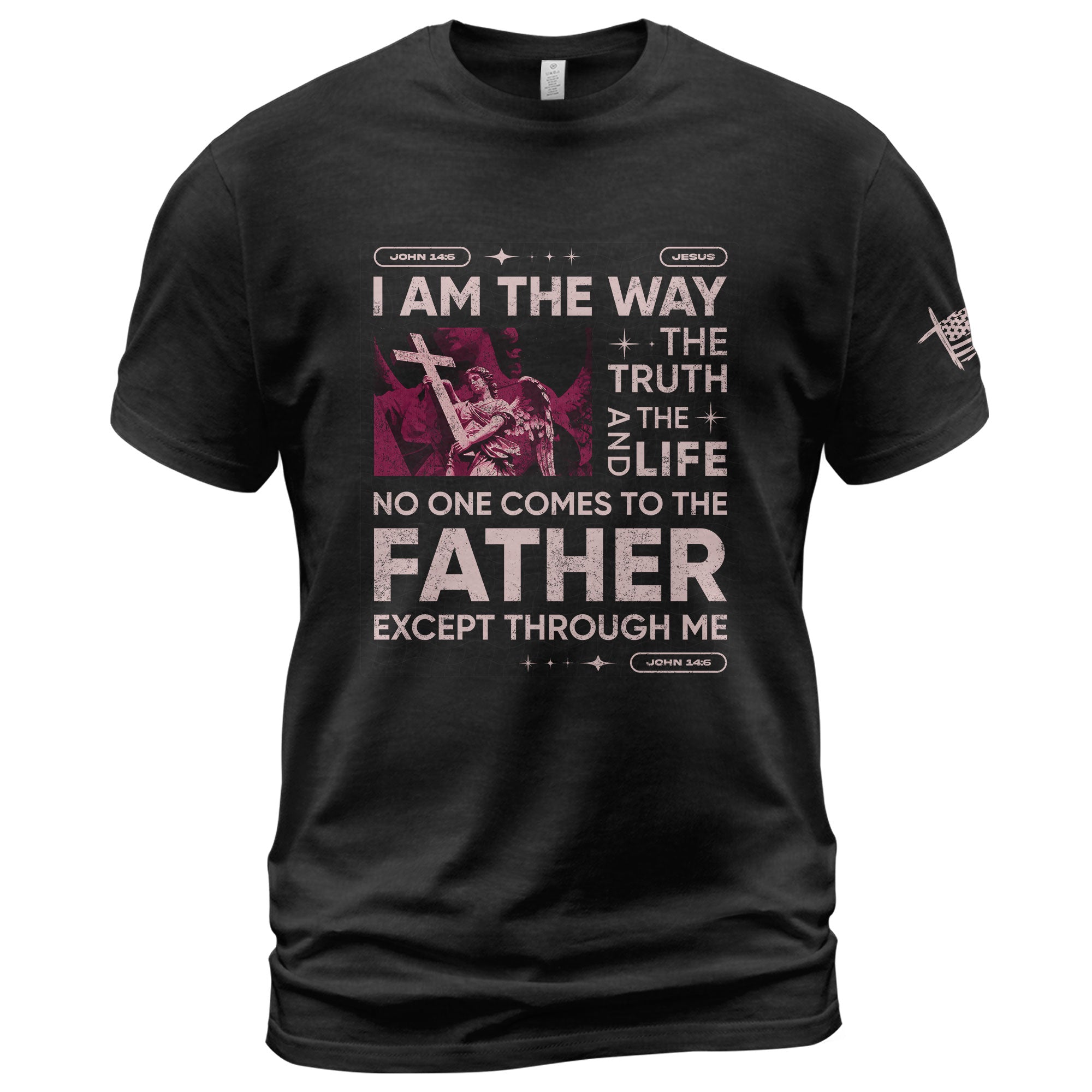 Christian Shirts for Men - I Am the Way Rose Scripture, Christian Tee Shirts - Rust Field Wear