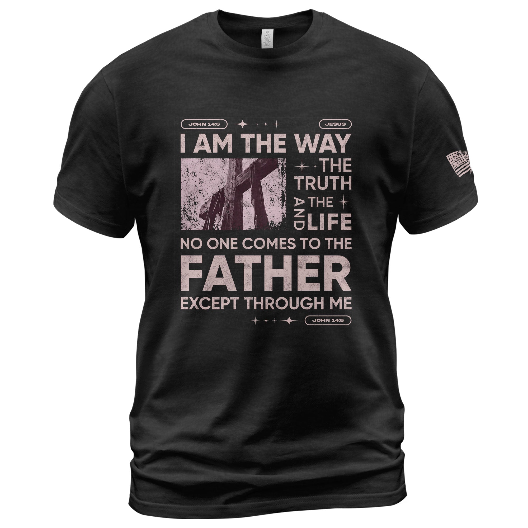 The Way, Truth and Life Cross, Christian Shirts for Men - Christian Tee Shirts - Rust Field Wear